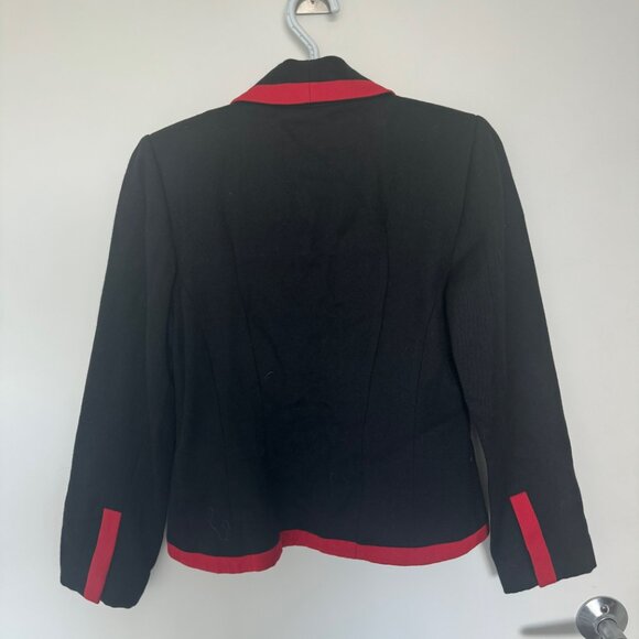 Vintage Maxi Librati Paris Blazer Black with Red Women's 42 US size 10 Wool - Picture 2 of 6